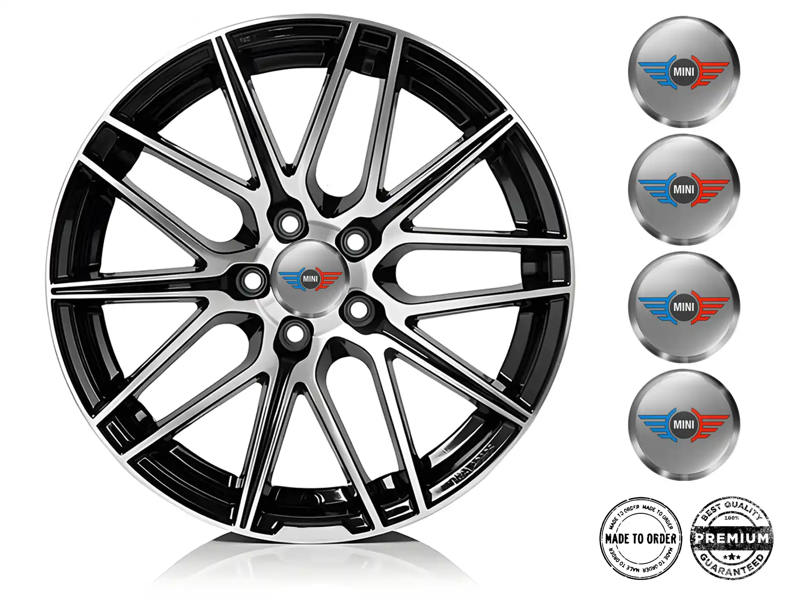 Mini Cooper Wheel Stickers Edition Premium Epoxy Labels